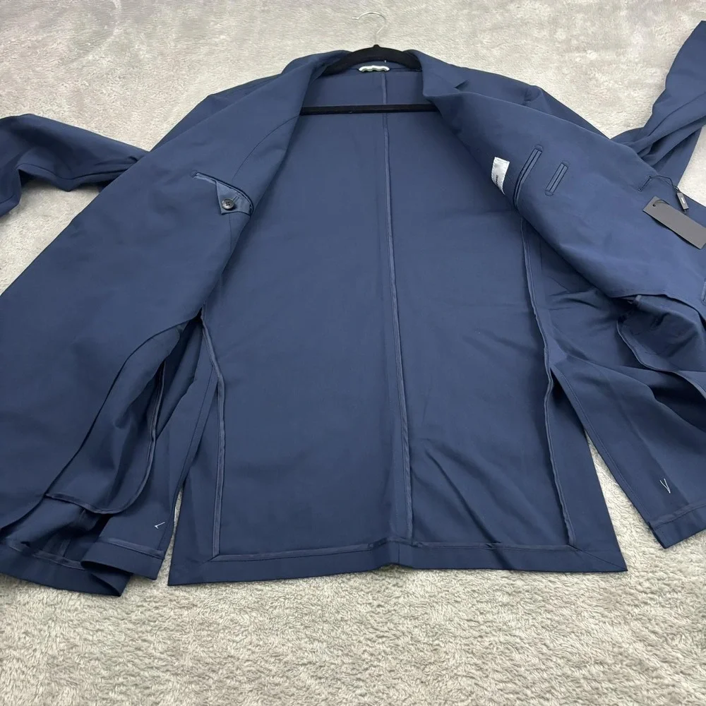 NWT Sene‎ Blazer Jacket Mens 46 Blue FlexTech Single Breasted Business Formal
